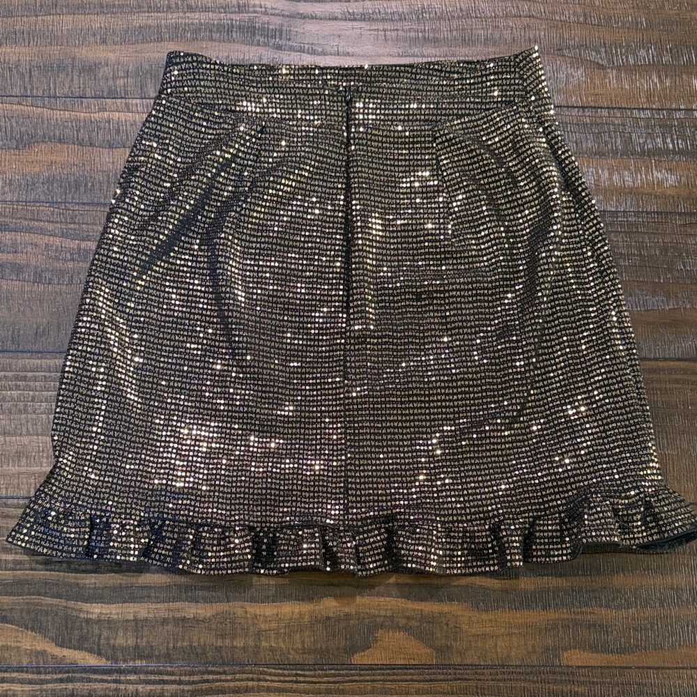 Gold Sequin Ruffle Hem Skirt - Picture 3 of 3